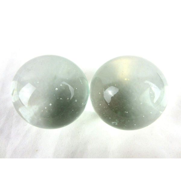 Big Game Toys Set of 2 Crystal Clear 35mm Boulder Soap Bubble Large Shooter Solid Glass Marbles