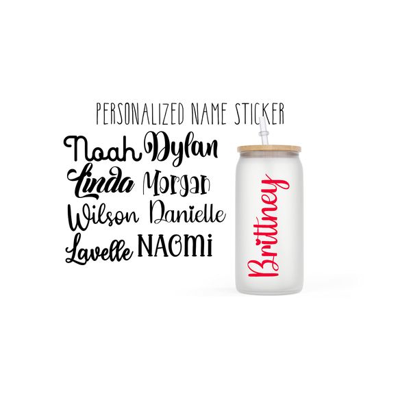 Personalized Name Decal Sticker - Vinyl Lettering - Custom Stickers Compatible with Water Bottles Tumbler Cup Laptop - Gifts For Women Men Kids Sippy Cups