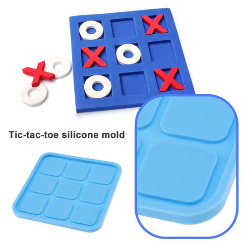 EMSea Pack of 5 Tabletop Board Game Silicone Moulds Tic Tac Toe Silicone Mould X O Board Resin Moulds Epoxy Resin Casting Mould Accessories for DIY Crafts