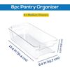 Medium Pack Of 8 Clear Pantry Storage Container Set With Handles