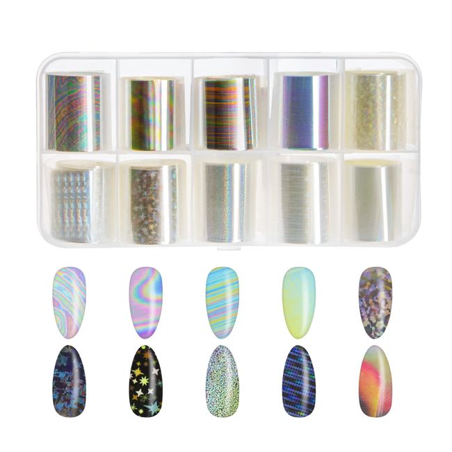 2.5X100cm Holographic Nail Art Transfer Foil Sticker Starry AB