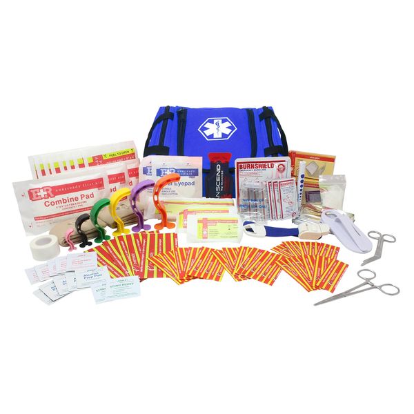 Dixie EMS First Responder Fully Stocked Trauma First Aid Kit – Blue