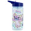 Stitch wiederverwendbare Wasserflasche mit integriertem Strohhalm, quadratisch, 510 ml