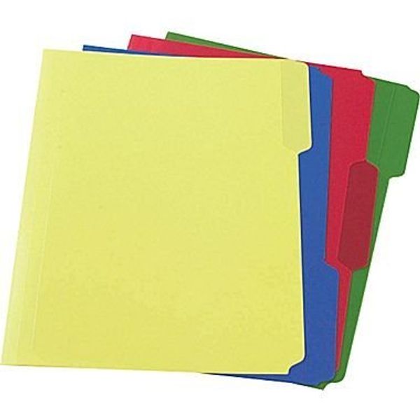 Staples Heavyweight Poly File Folders, Letter, Assorted, 24/Box