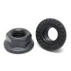 (20 Pieces) 3/8"-16 Grade 8 Serrated Hex Flange Lock Nuts Plain &Oil