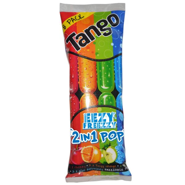 Tango Eezy Freezzy 2-in-1 Ice Pops Frozen Lollies Drumsticks 8 x 75ml