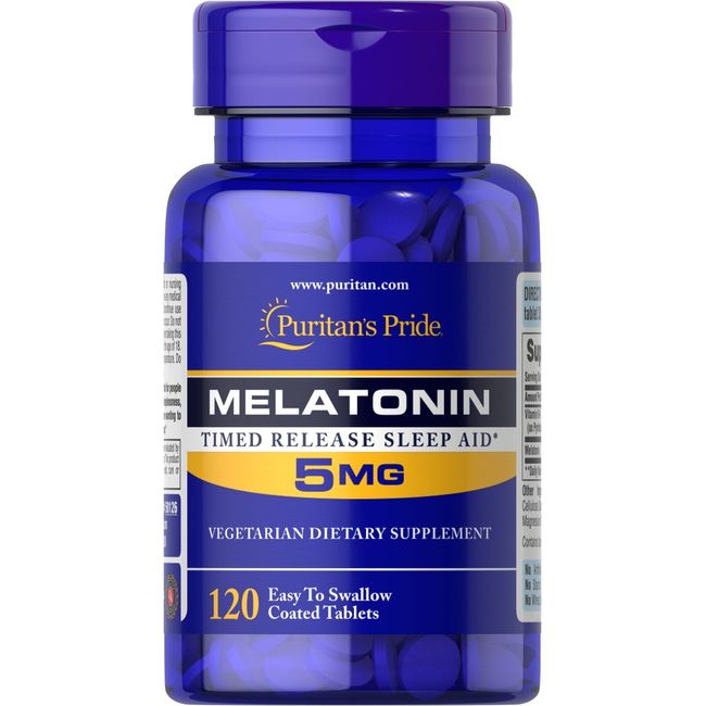 Puritan's Pride Melatonin 5 mg Timed Release - 120 Tablets