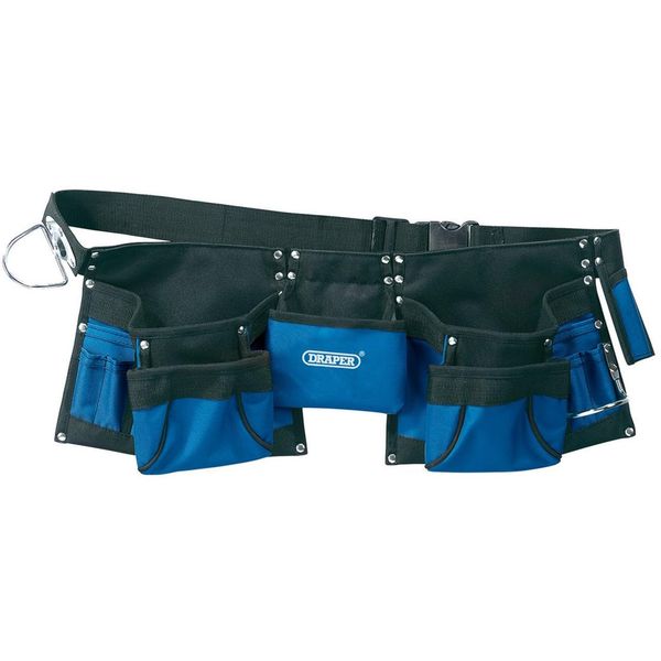 Draper 03068 Heavy-Duty Double Tool Pouch, Black, Blue
