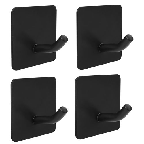 HFZRZFH Heavy-Duty Adhesive Wall Hangers, Matte Black, Stainless Steel, Waterproof, No-Dril – for Bathroom, Shower, Robe, Kitchen