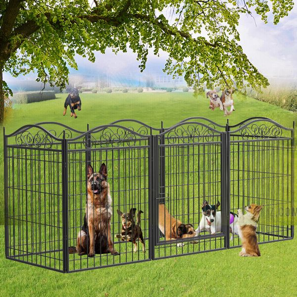 Thicken Portable Dog Playpen Large Crate Pet Puppy Dog Fence Kennel Out/ Indoor