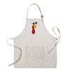 ThisWear Fall Decorations For Home Turkey Face Two Pocket Adjustable Bib Apron Cream