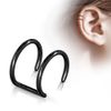 Treuheld® Ear Cuff with 2 Rings | Ear Cuff in 5 Colours, Stainless Steel