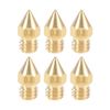 sourcing map 0.8mm 3D Printer Nozzle Head M6 Thread Replacement for MK8 1.75mm Extruder Print, Brass 6pcs