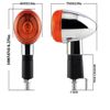 WFLNHB 4Pcs Chrome Motorcycle Turn Signal Blinker Indicator Light
