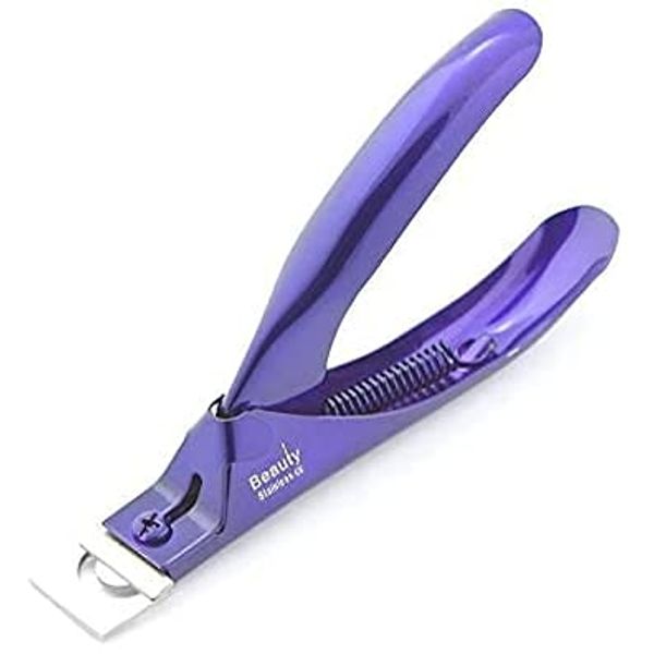 Beauty Plus Acrylic False Nail Clipper Stainless Steel Nail Tip Cutter Trimmer Fake Nail Clippers for Nail (Purple)