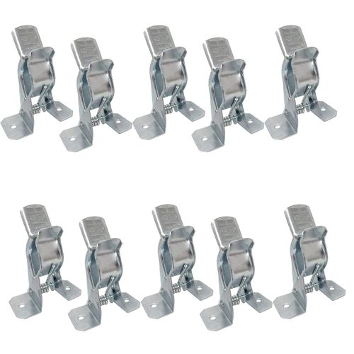 Bulldog Clamp (10 Pack) Spring Grip Garage Closet Wall Organizer for Brooms, Mops, Rakes, Etc.