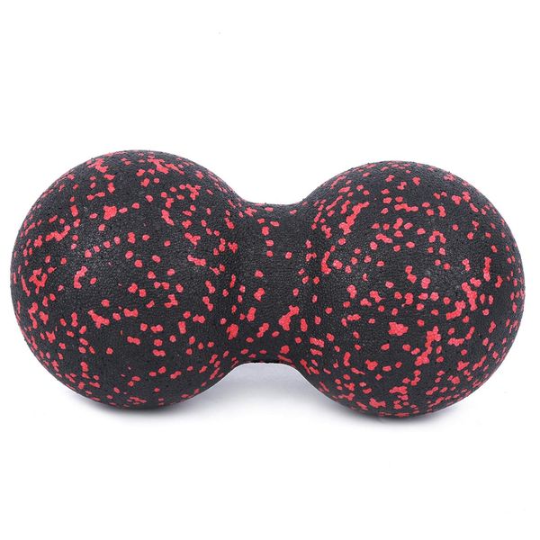 Demeras Peanut Massage Ball 24x12cm Sports Massager Fitness Yoga Ball Massage Acupuncture Points Massaging Equipment(Red + Black)