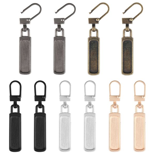 10Pcs Replacement Zipper Pull Detachable Zipper Pull Tabs Zipper Pull Replacement Metal Zipper Pulls for Luggage Clothing Jackets Jeans Backpacks Boots Dresses Purse Coat