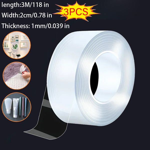 Alien 3x Strong Adhesive Double Sided Tape Heavy Duty,Super Clear Thin Two Sided