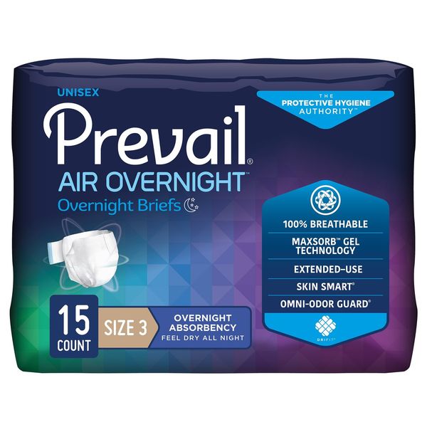 Prevail Incontinence Brief Overnight NGX-014 Overnight 15 Ct