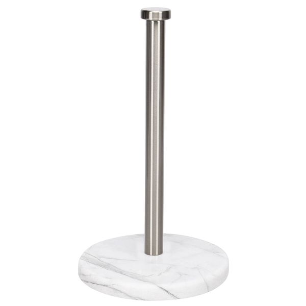 NearMoon Standing Paper Towel Holder, Kitchen Paper Towel Roll Holder- for Bathroom Kitchen Countertop, Standard or Jumbo-Sized Roll Holder (with Marble Base, Brushed Nickel)