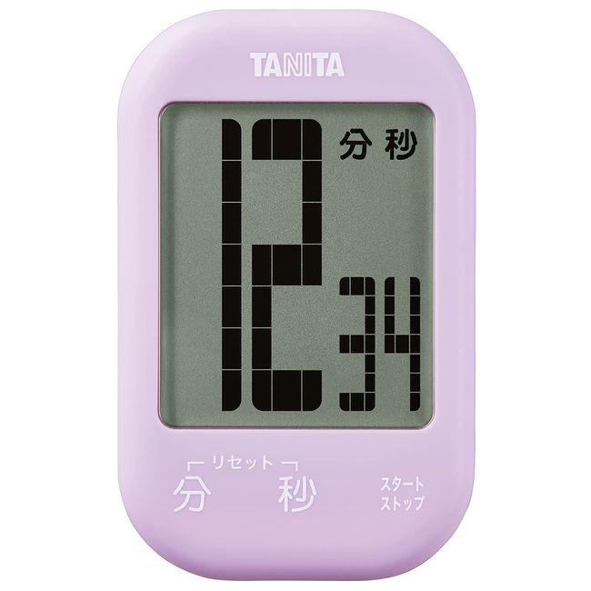 Tanita TD-413-PP Kitchen Study Study Timer with Magnetic Digital Timer 100 Minute Display Large Display Bullberry Purple