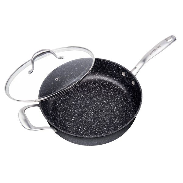 Nonstick Granite Look Saute Pan with Glass Lid, 11" (28cm) - Granite