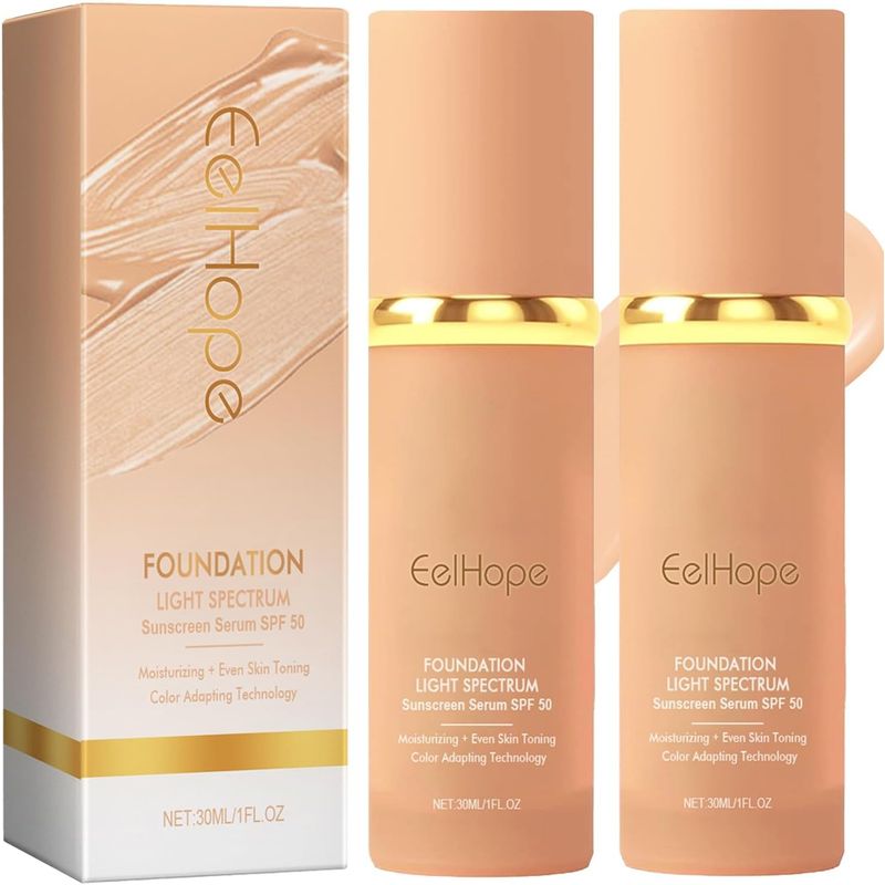 2Pcs Foundation Makeup 4 in 1, Make up Foundation Light Spectrum ...