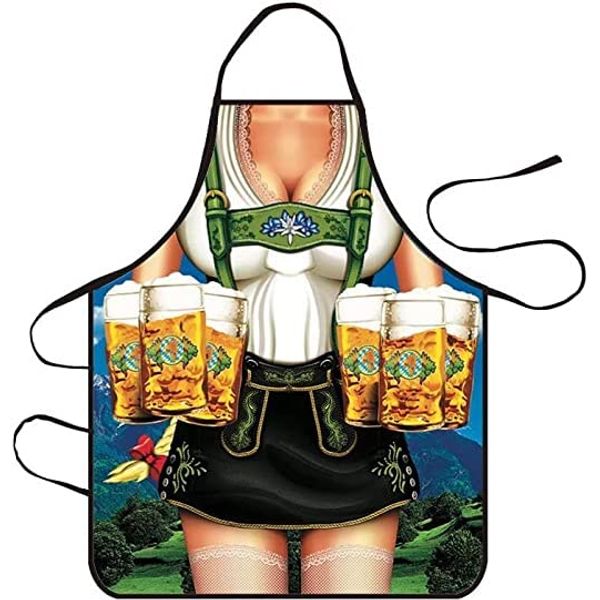 Huayifa Chef Apron, Funny Cooking Kitchen Apron Sexy Apron BBQ Party Apron BBQ Apron Barbecue Party Apron for Couple Women Men (B, Colour