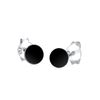 Elli Women's 925 Sterling Silver Black and Silver Basic Round Circle Earstuds