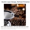 Pour Over Coffee Dripper,Stainless Steel Coffee Filter, Pour Over Maker Double Micro Mesh, Reusable Coffee Strainer (Silver)