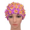 Medifier Swim cap Floral Petal Retro Style Bathing Caps for Women Purple
