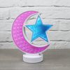 Global Gizmos Moon & Star Infinity Mirror Light, White, Pink & Blue