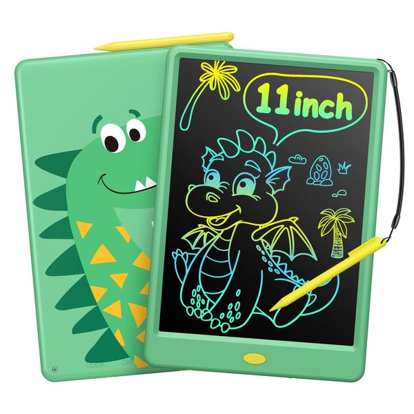 TECJOE LCD Writing Tablet for Kids, 11 Inch Drawing Tablets for Kids, Boys Toys Gifts Dinosaur Doodle Board, Toddlers Travel Games Learning Toy Christmas Birthday Gifts for 3 4 5 6 Year Old Boys Green