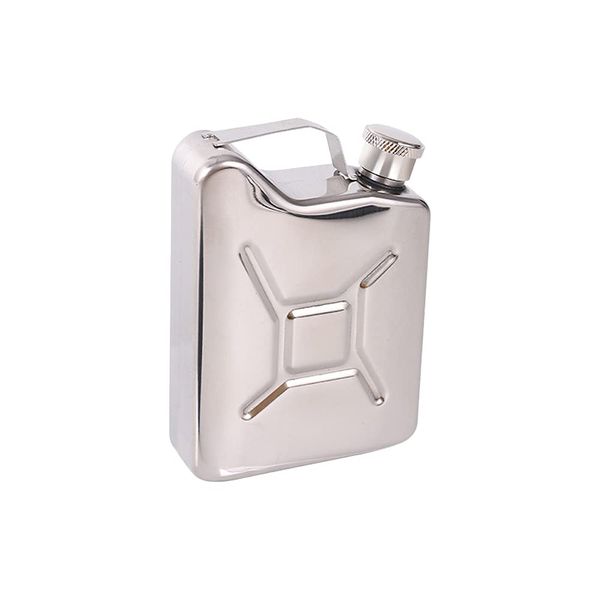 5oz Stainless Steel Oil Jerry Can Liquor Hip Flask Pocket Whiskey Flask Flagon for Men Climbing Bar Party Drinker