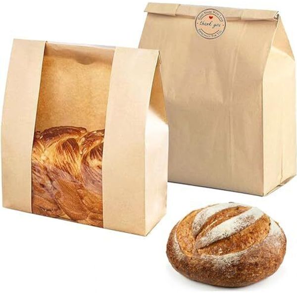 Large Paper Bread Bags for Homemade Sourdough Loaves Bread Bags with 10 Pack