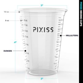 PIXISS Disposable Mixing Measuring Cups - 10oz. 