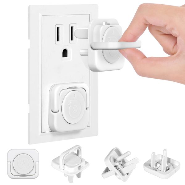 Outlet Covers Baby Proofing, 40 Pack Child Proof Plug Socket Covers Electric Plug Protectors Safety Caps to Prevent Power Shock, for US 3-Prong, White