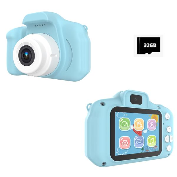 Generic Kids Camera HD Kids Digital Camera for Boys Girls Children, Selfie Toddler Camera Kid Toys Christmas Birthday Gift Age 3 4 5 6 7 8 9 Years Old with 32 GB Micro SD Card, Blue