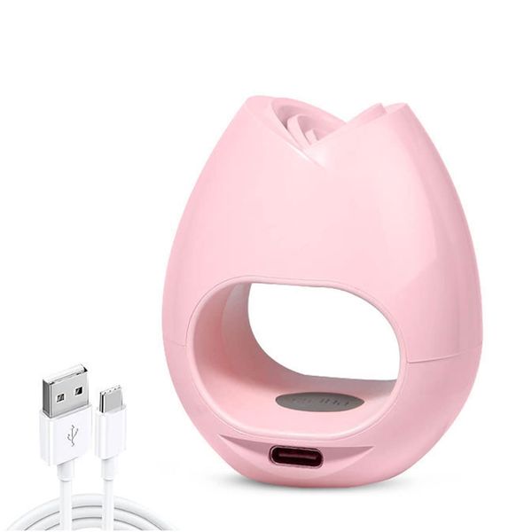 UV LED Nail Dryer Mini Pink USB Gel Nail Lamp 16W Portable Rose Shape Nail Curing Lamp for Gel Nails Polish Manicure,Nail Art Tools Accessories(Button Model)