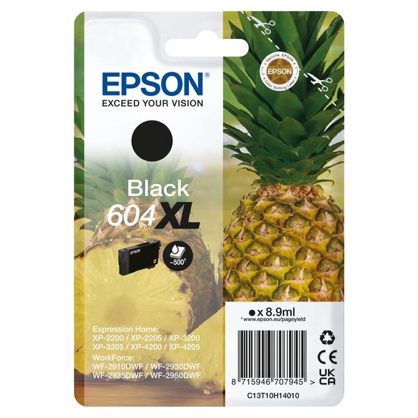 Epson 604XL Pineapple, Genuine Black Ink Cartridge