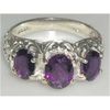 Sterling Silver Ladies Amethyst Ring - Size W