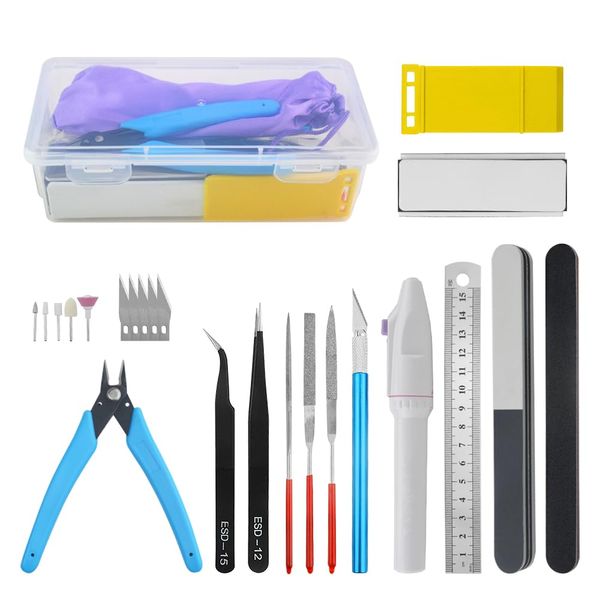 WMYCONGCONG 15 PCS Gundam Modeler Basic Tools Craft Set for Professional Model Assemble Building Repairing Fixing