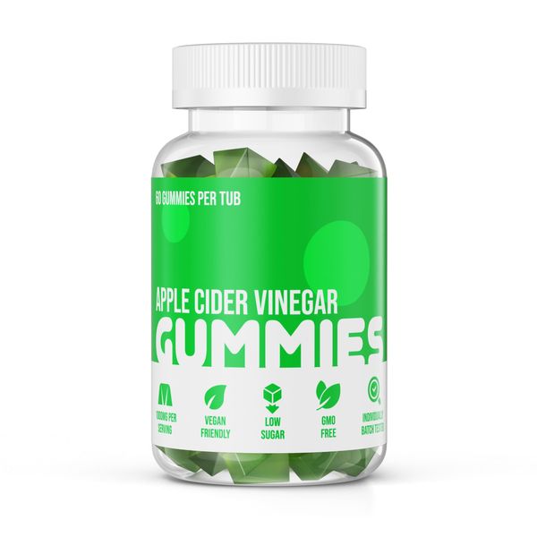 Nuke Nutrition Apple Cider Vinegar Gummies x60 - Apple Flavour - Apple Cider Gummies Vegan - ACV Gummies with Mother