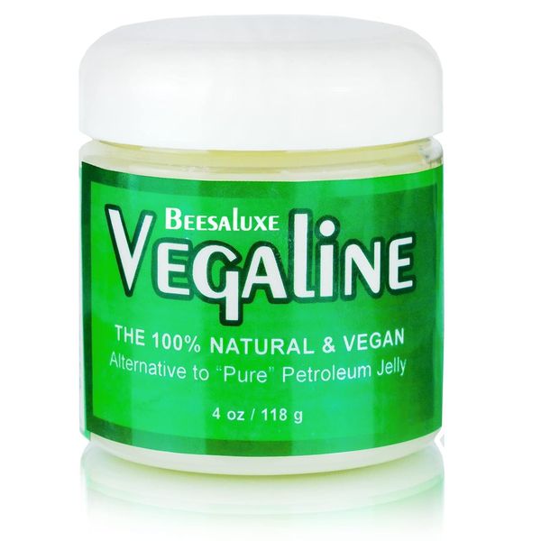 Vegaline - 100% Natural, Vegan & Hypoallergenic Alternative to Petroleum Jelly - Lips, Hands, Baby, Makeup Remover and More (4 oz)