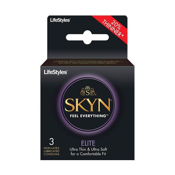 Skyn Elite 3 Pack Non-Latex Lubricated Condoms, 3 Count