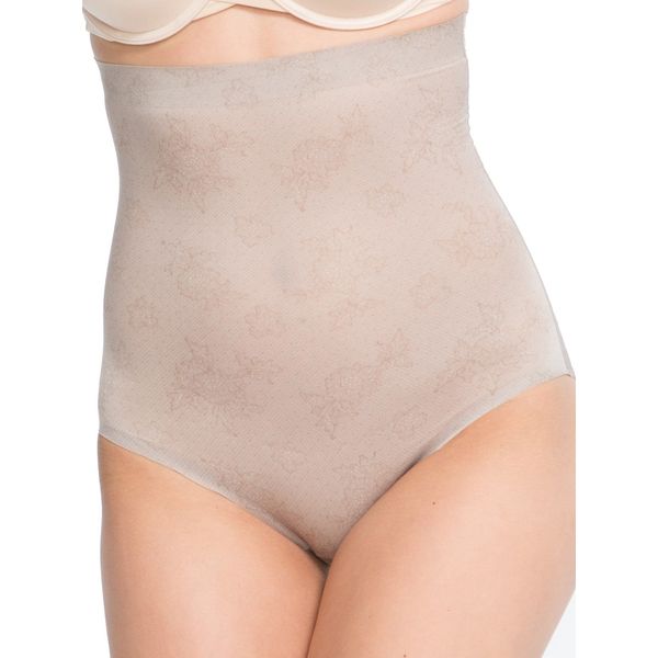 Spanx Women's Plus Size Pretty Smart High Waisted Brief Spanx Lace Taupe Body Shaper 3X