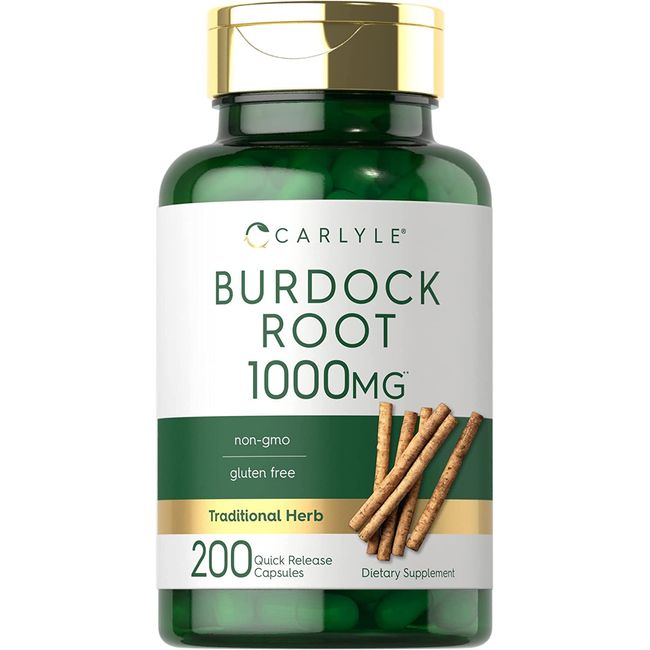 Burdock Root | 1000 Mg | 200 Capsules | Non-Gmo and Gluten Free Formula