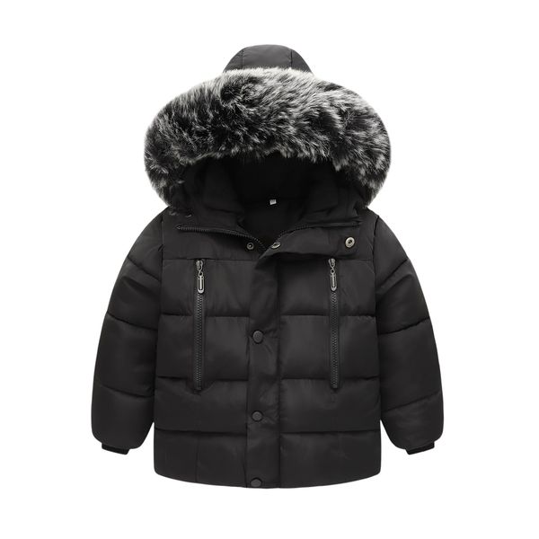 YAGATA Toddler Coat Thicken Fur Collar Hoodie Down Toddler Jacket Warm Toddler Winter Puffer Jacket