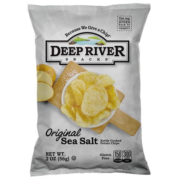 Deep River Snacks Original Sea Salt Kettle Cooked Potato Chips, 2 Ounce (Pack of 24)